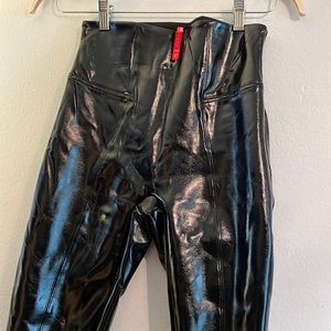 Patent leather leggings